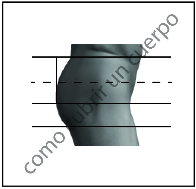 Esquema del patrón base con pinzas compensadas y variación de altura en cintura y cadera para equilibrar el ajuste