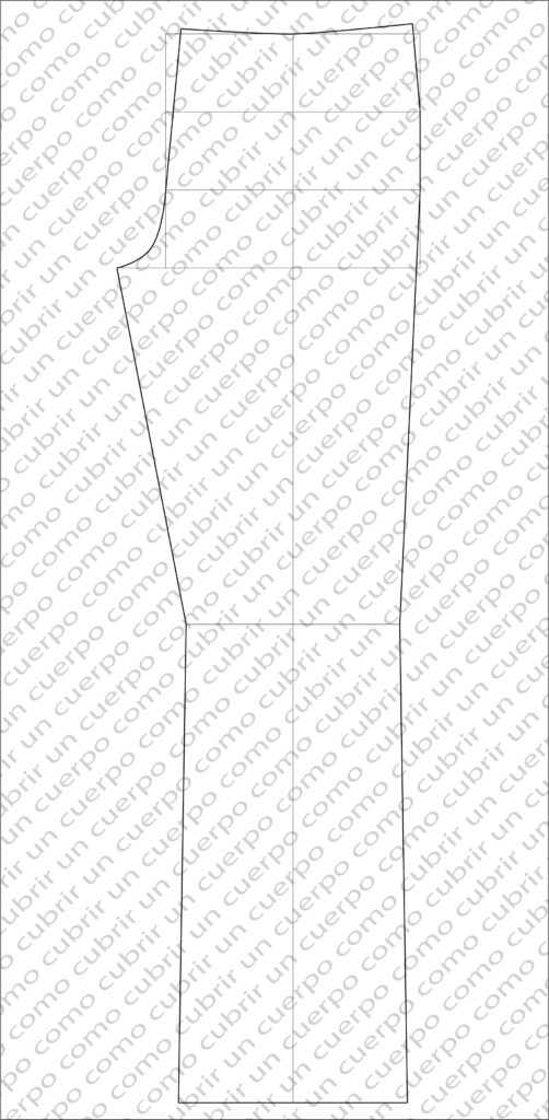 Ajuste de las líneas de cintura y costura lateral del patrón delantero del pantalón vaquero