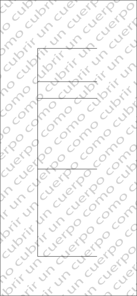 Esquema del trazado inicial del pantalón clásico de caballero con líneas de cintura, cadera, rodilla, entrepierna y bajo