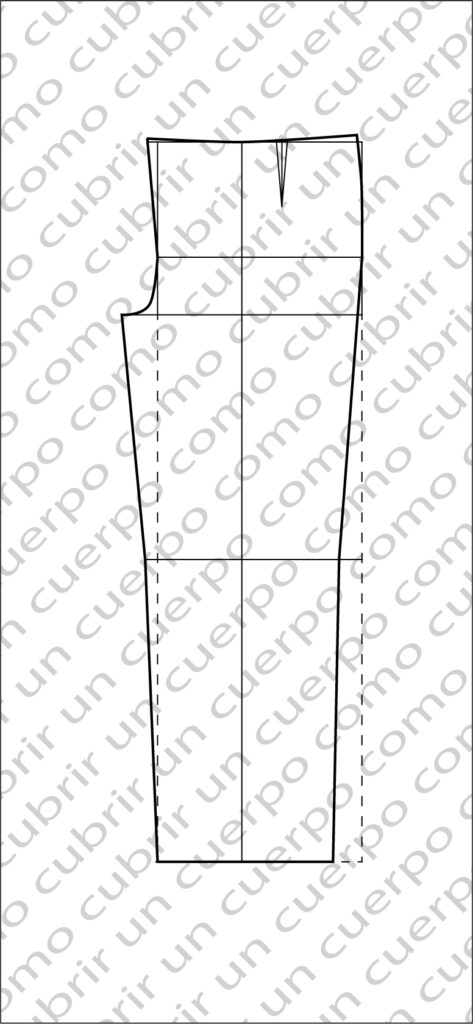 Patrón completo del delantero del pantalón robusto con pinza de fuerza 1,5 y profundidad 8–9 cm