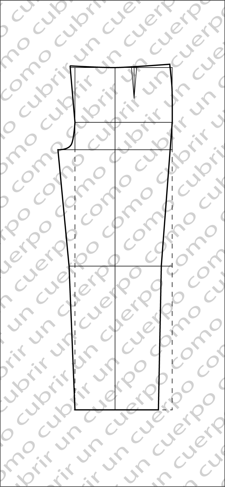 Patrón completo del delantero del pantalón robusto con pinza de fuerza 1,5 y profundidad 8–9 cm