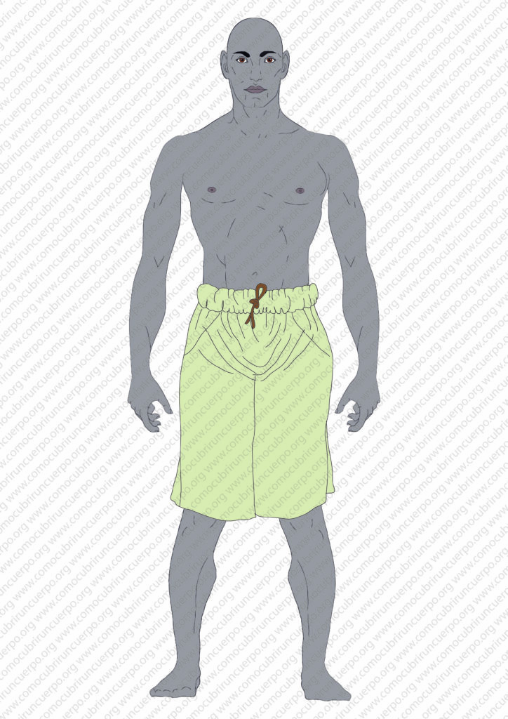 Ilustración de bragas medievales largas patronadas proporcionalmente