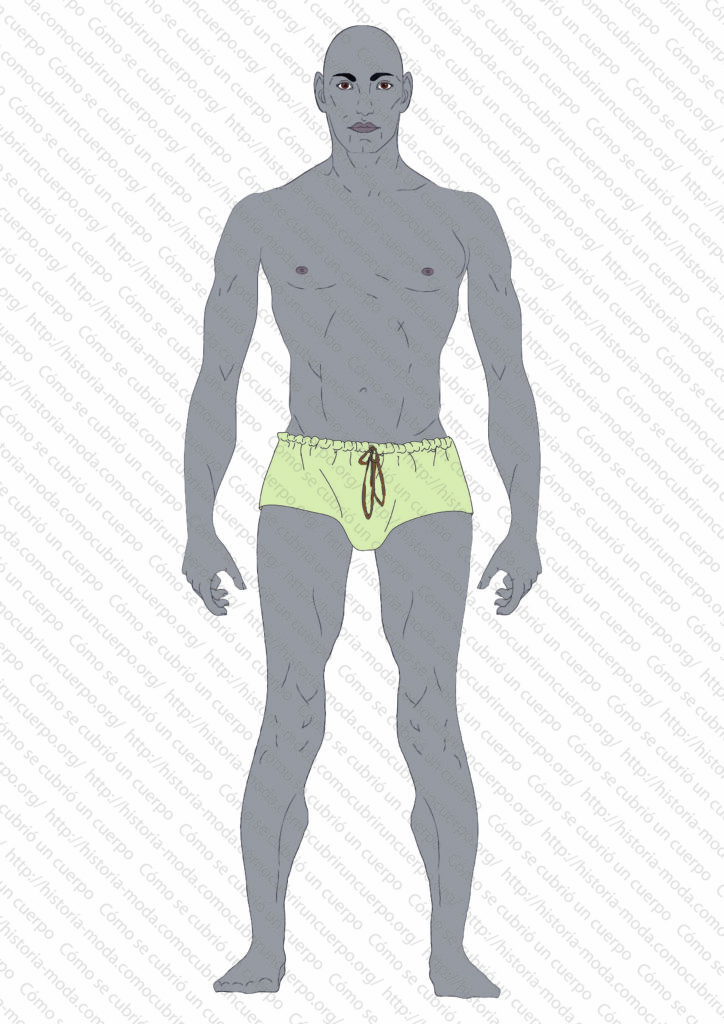 Ilustración de una braga medieval corta ajustada según el patrón histórico