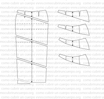 Unión de las pinzas del delantero y del canesú posterior en el patrón de falda larga con costura espiral, ajustando las líneas de entalle