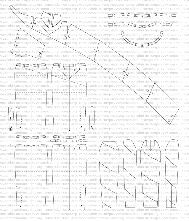 Preparación de la cinturilla y pulido de la abertura lateral en el patrón de falda con costura espiral