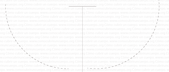 Esquema técnico con dos arcos trazados desde la línea de cintura hasta la primera varilla a una distancia de 31 cm