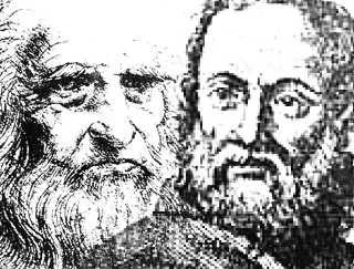 retrato de Leonardo da Vinci y Marcus Vitruvius Pollio