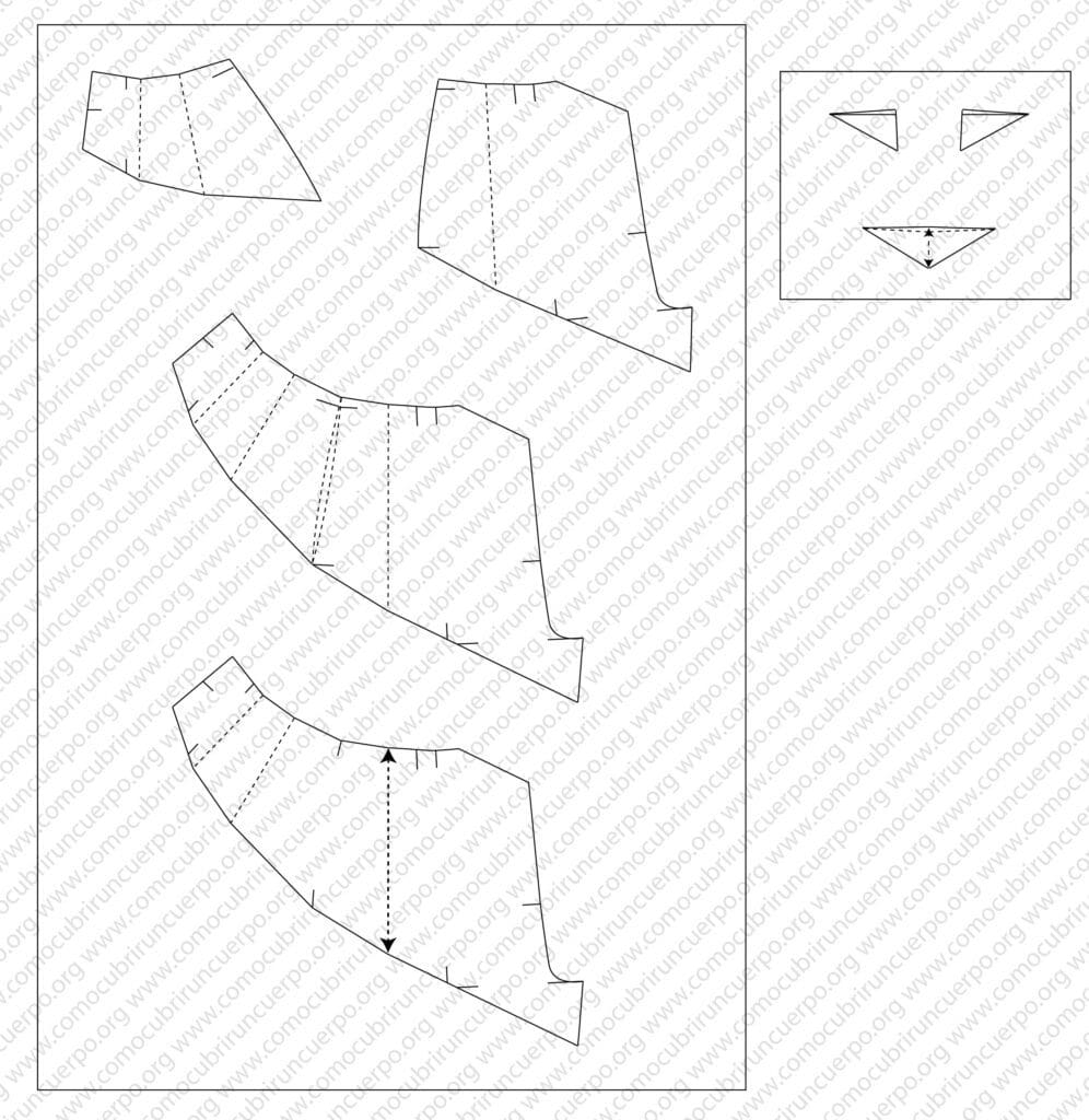 Unión de los canesúes delantero y trasero del pantalón por costuras laterales y de mitad delantera