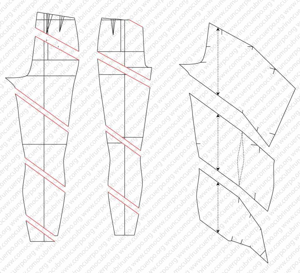 Unión de las piezas delanteras y traseras del pantalón por las costuras laterales