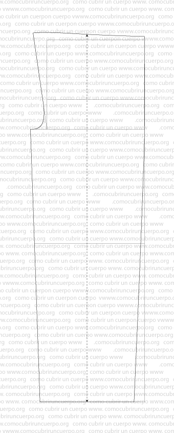 Trazado técnico del delantero del pantalón para conformación obesa con valor de obesidad aplicad