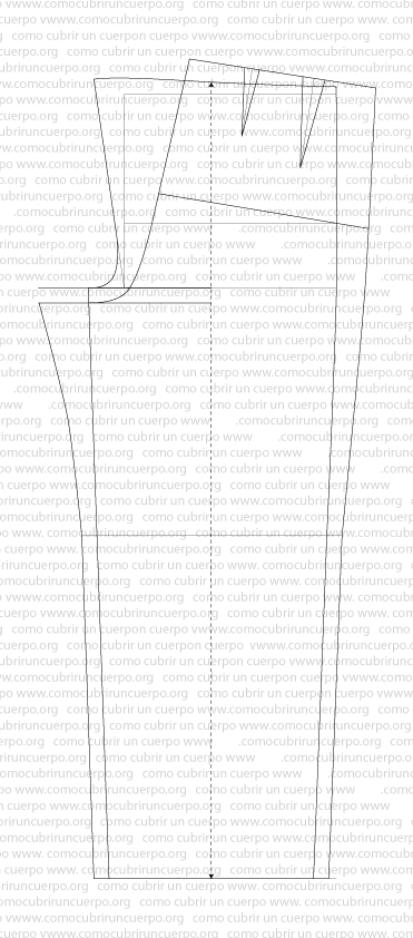 Patrón posterior del pantalón para conformación obesa con ajuste de cadera y doble pinza de cintura