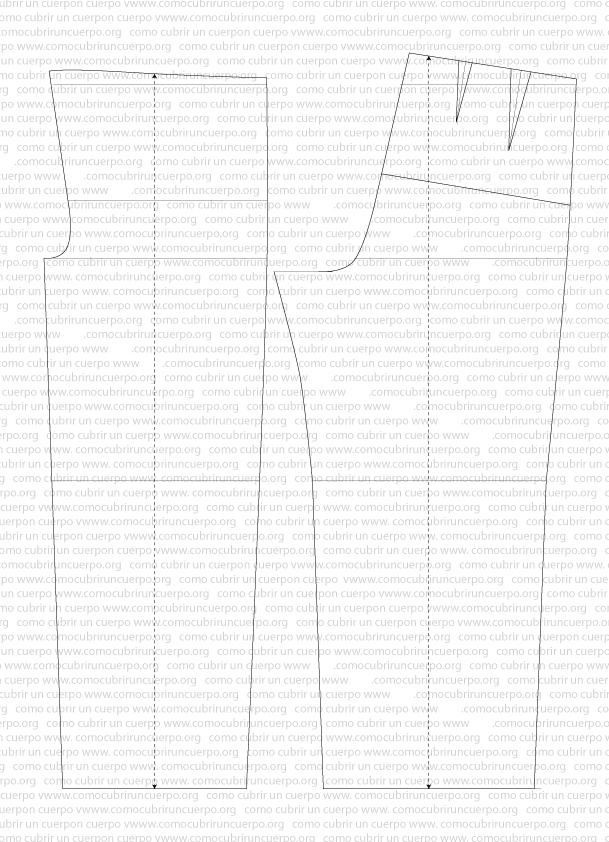 Patrón base completo del pantalón clásico para conformación obesa talla 50/51 Drop +1