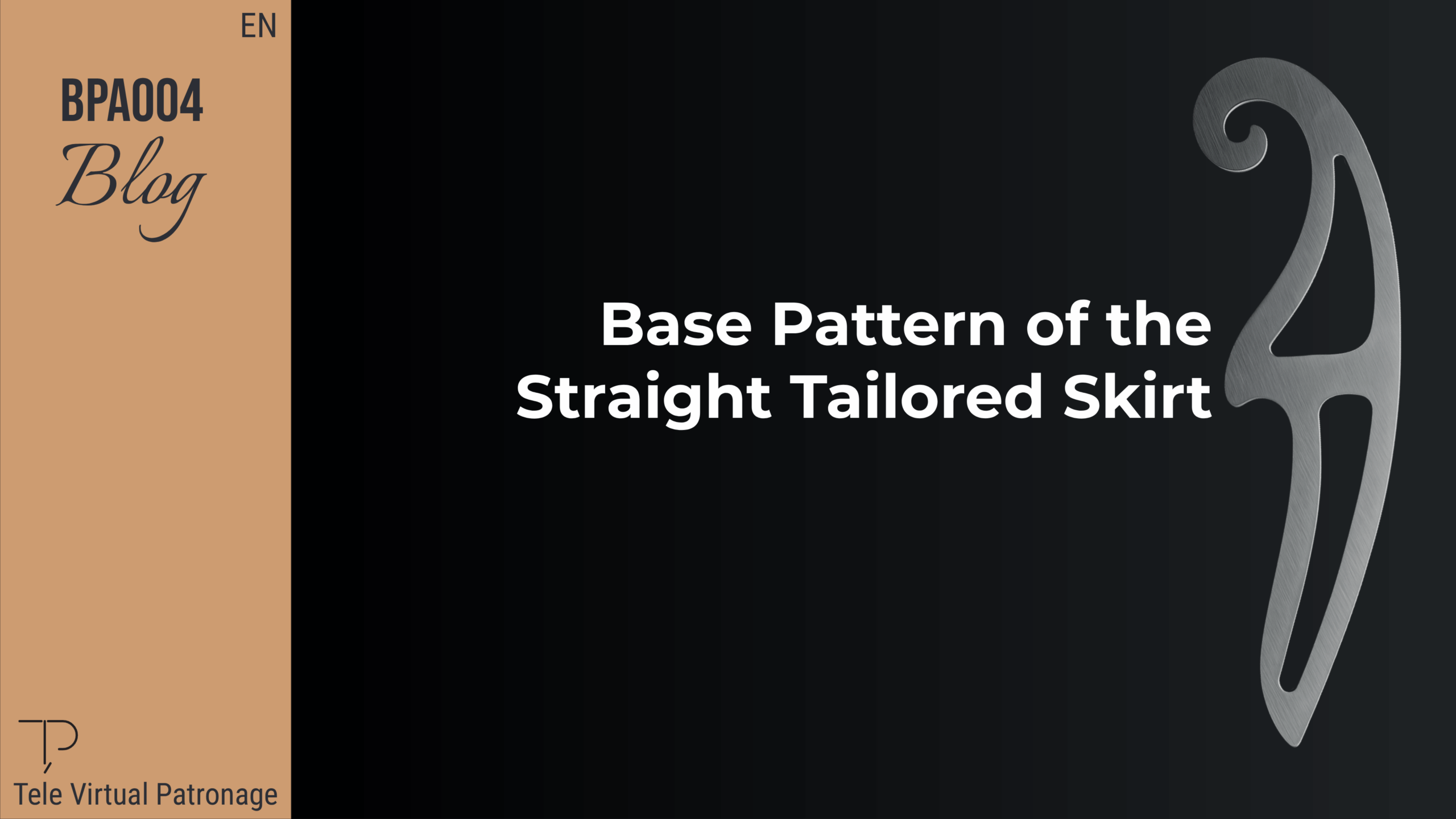 Cover image for “Basic Draft of the Straight Tailored Skirt” with metallic French curve