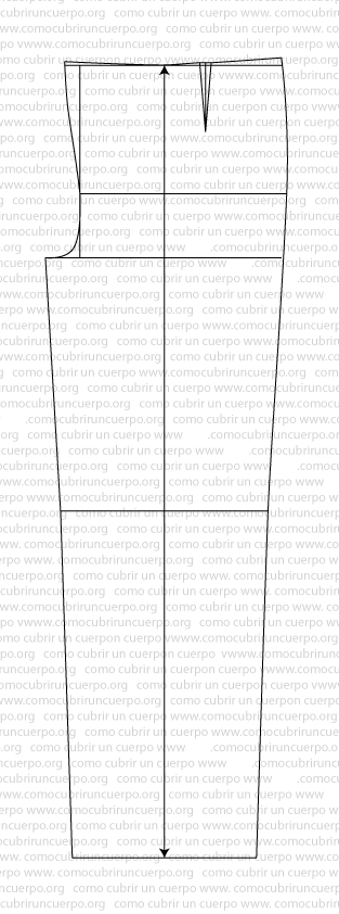 Patrón final del delantero del pantalón para conformación robusta, con líneas de construcción eliminadas