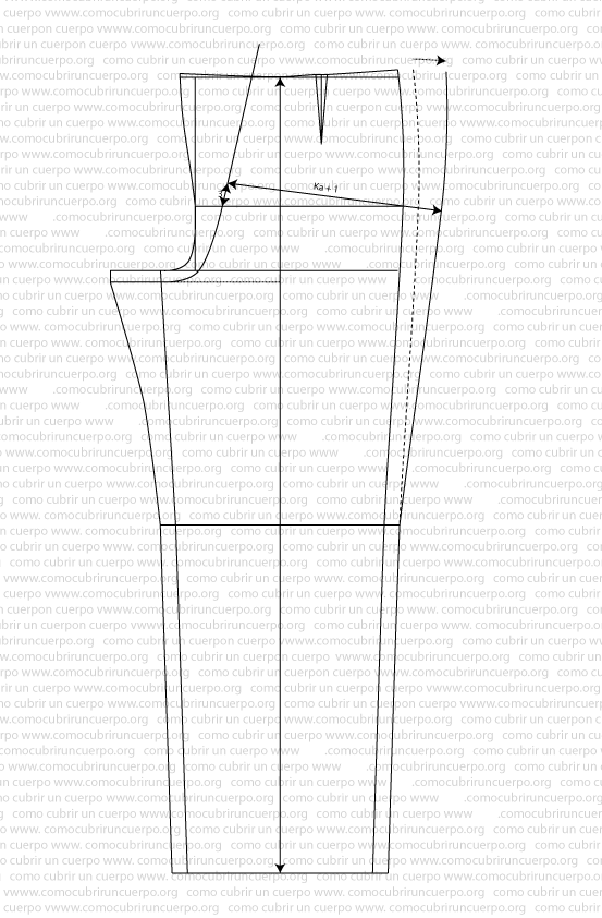 Ajuste técnico de la costura lateral del pantalón para conformación robusta, alineada desde la rodilla hasta la cintura con la pieza de espalda