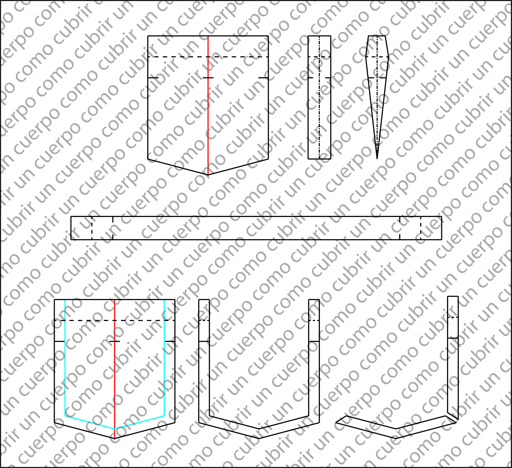 Patronaje del bolsillo de fuelle y del bolsillo alforja con piezas de fuelle