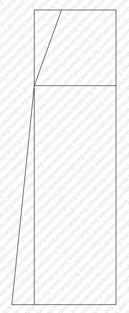 Apertura lateral del patrón de la hakama con aumento de vuelo en el bajo