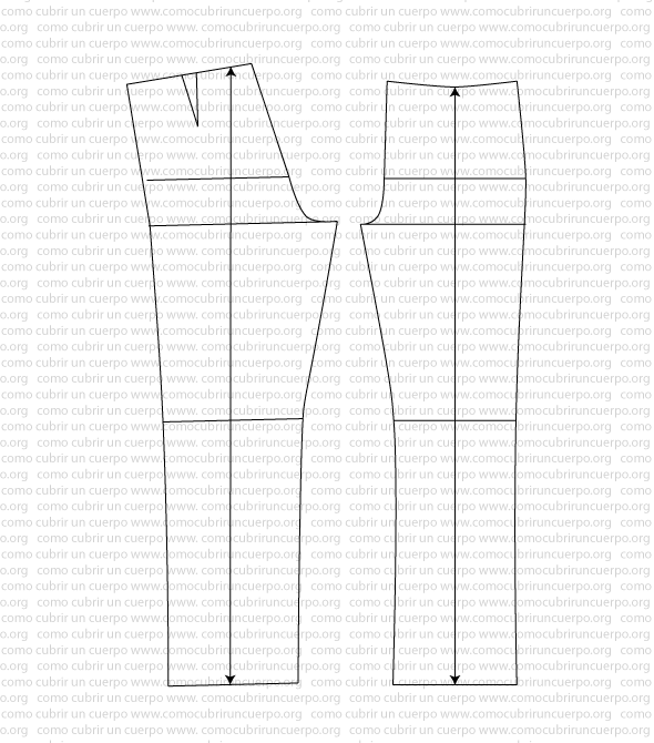 Patrón base del pantalón tejano talla 40 conformación normal