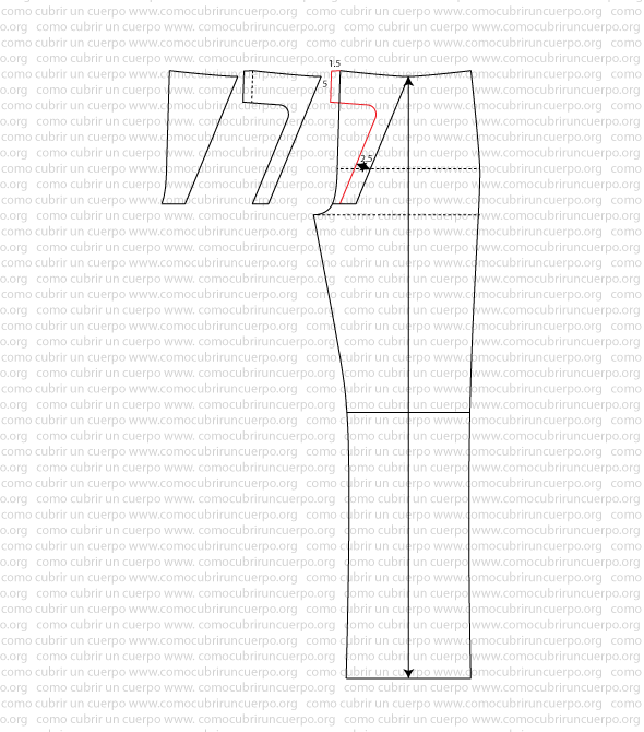 Rectificación de la costura de la horquilla del levadizo para convertirla a lomo
