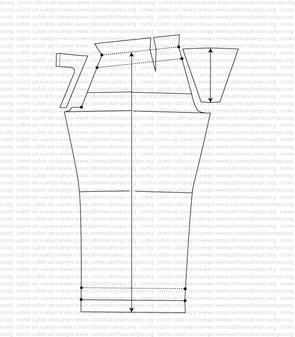 Replanteo de la pinza de espalda en el patrón del pantalón tejano