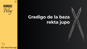 Kovrilo de la afiŝo “Gradigo de la rekta tajlorojupo” kun nigra fono kaj teknika kompaso.