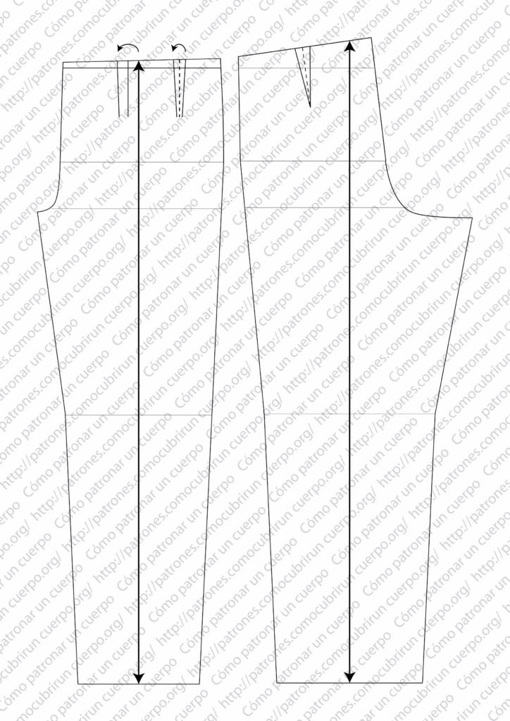 Desplazamiento de la costura lateral del pantalón clásico para facilitar la entrada de la mano en el bolsillo