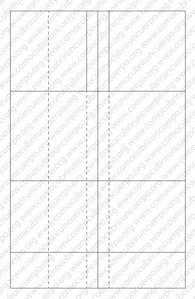 Trazado base del corsé con líneas de tórax, costadillo y entalle de espalda