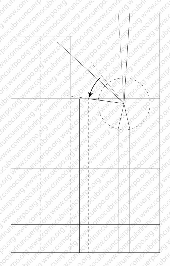 Cierre de la pinza de pecho mediante rotación en el pezón en el corsé femenino