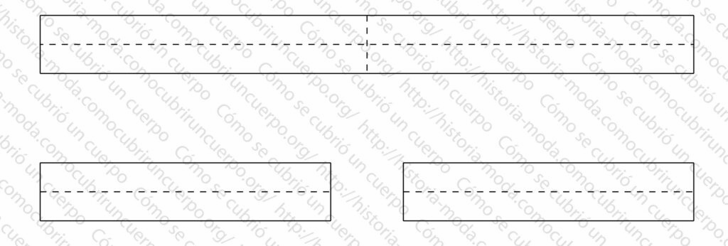 Distribución del frunce en los puños tobilleros del patrón rectangular del sarouel