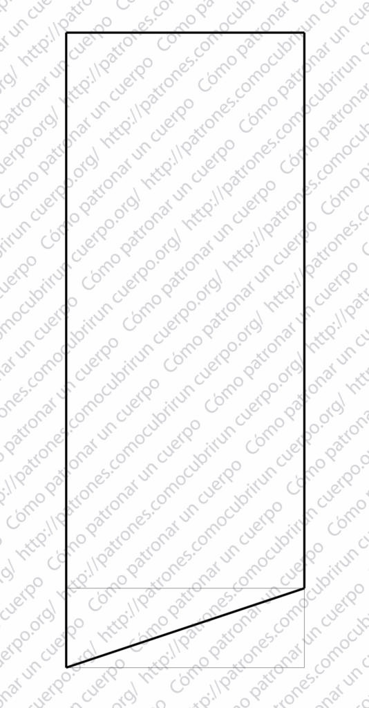 Patrón del lazo del modelo bustier-braie con longitud reducida respecto al largo de pierna y aumento de la cola