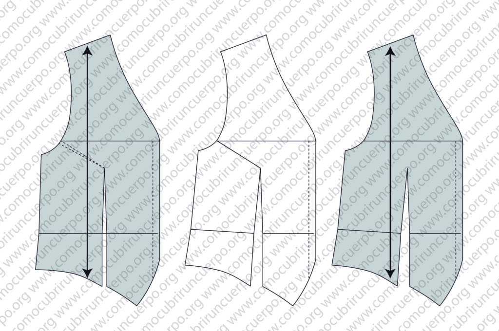 Pinza suplementaria del delantero del chaleco masculino para evitar el desboque de la sisa