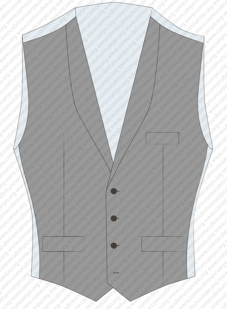 Chaleco masculino con cuello châle de una sola pieza