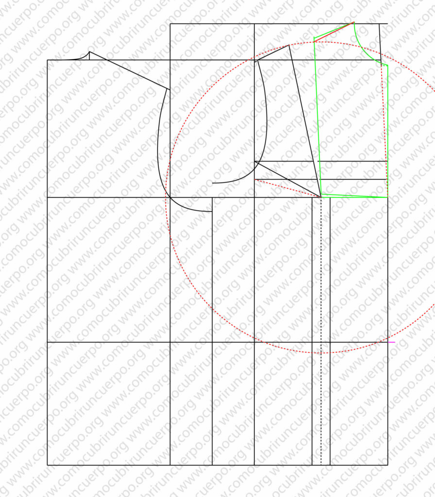 Retr trazado de la caja del delantero y regulación de la pinza de pecho para su montaje con el entalle del delantero