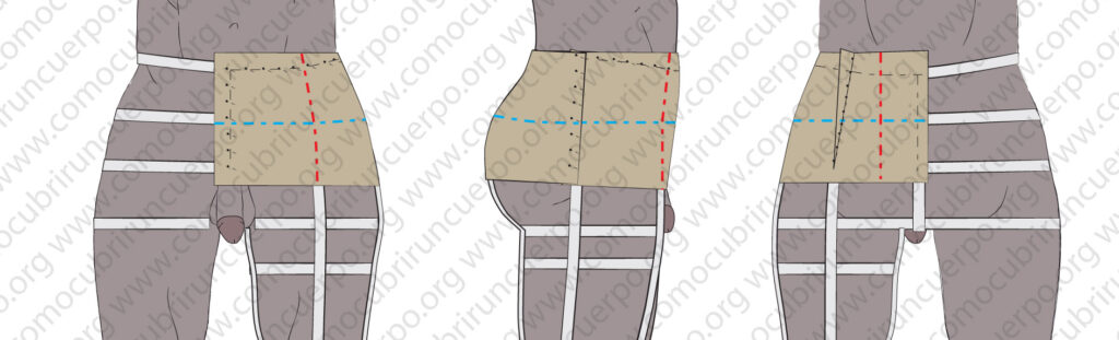 Modelaje de la espalda de la pierna masculina en moulage con pinza o dos piezas