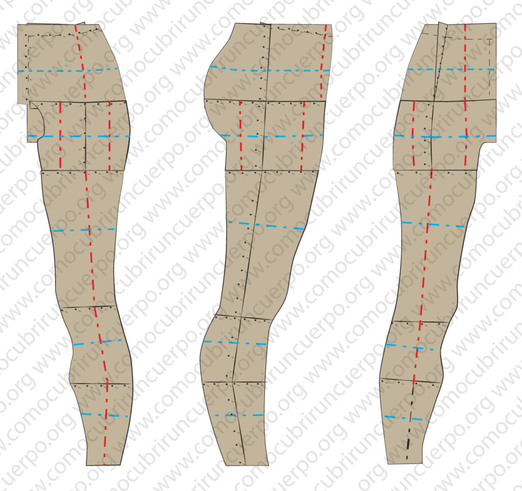 Molde completo de la pierna masculina obtenido por moulage sin el modelo