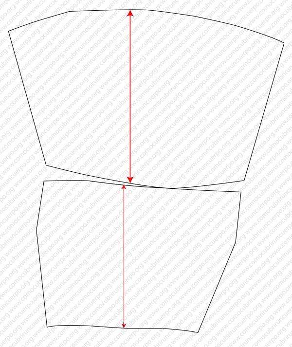 Patrón de pierna en dos niveles con líneas de construcción eliminadas y RRHH definidos