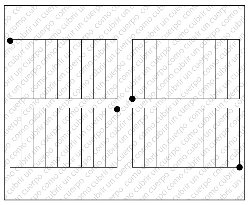 Rectángulos escalados horizontalmente alineados por un punto de ancla común en gradación