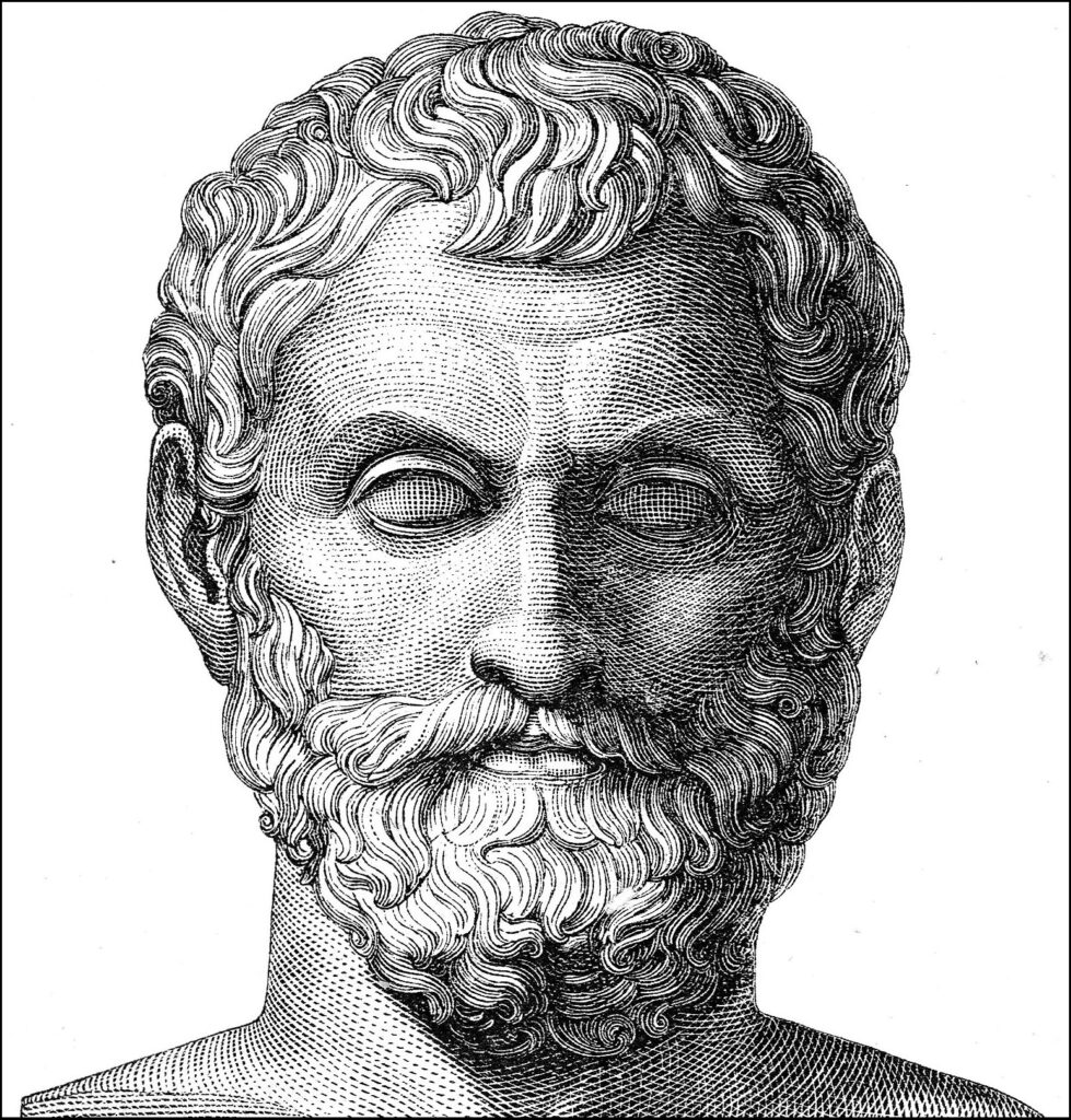 Retrato antiguo de Tales de Mileto, filósofo griego y autor del Teorema de Tales