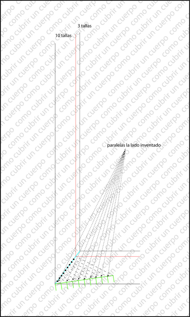 División proporcional de una entretalla trazando paralelas según el Teorema de Tales