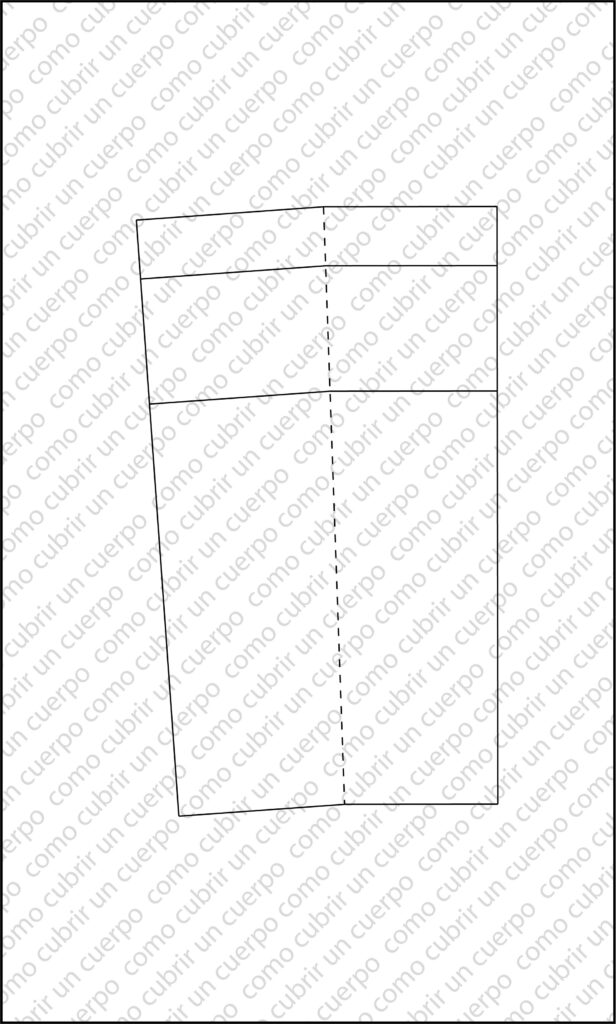 Patrón final de falda con canesú y bajo entallado respecto a la cadera