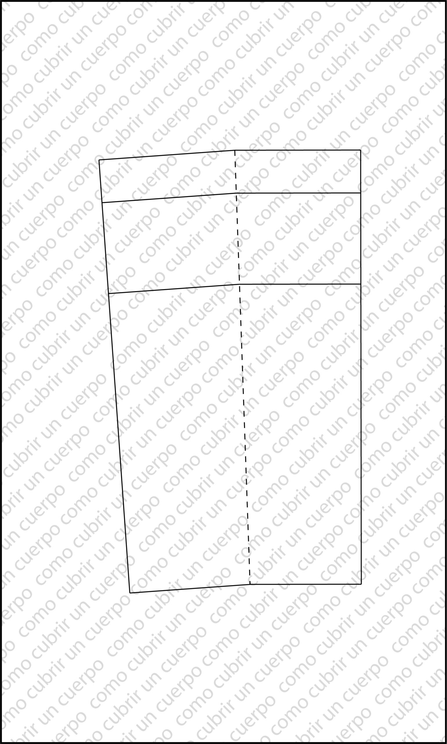 Patrón final de falda con canesú y bajo entallado respecto a la cadera