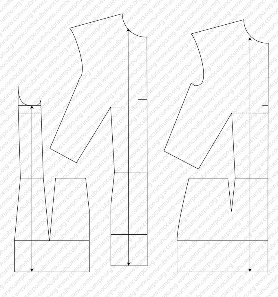 Apertura de la pinza de pecho hacia el delantero o el costadillo femenino