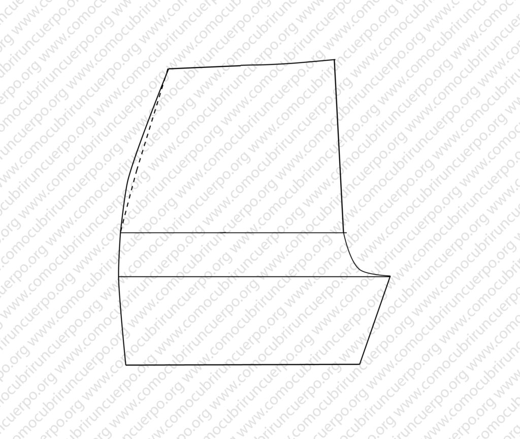 Delantero del pantalón obtenido a partir del moulage, con líneas de construcción eliminadas