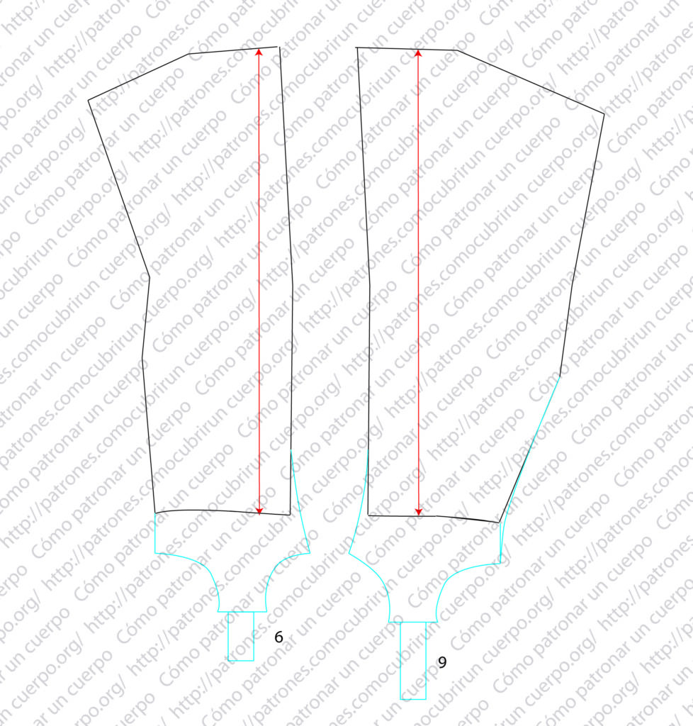 Patrón de la pieza de sujeción de la polaina al pie con hebilla y medidas de cierre