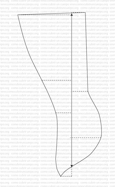 Patrón de bóxer con líneas perpendiculares al recto hilo para realizar la gradación horizontal