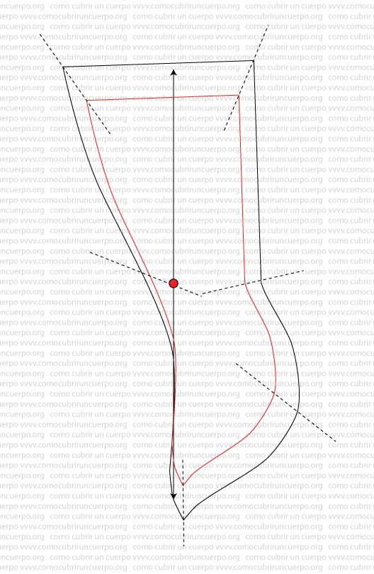 Patrón de bóxer con gradación combinada 20% horizontal y 15% vertical y punto ancla en recto hilo
