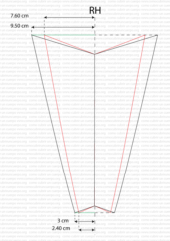 Aplicación del multiplicador 0.80 en gradación horizontal del patrón de bóxer femenino