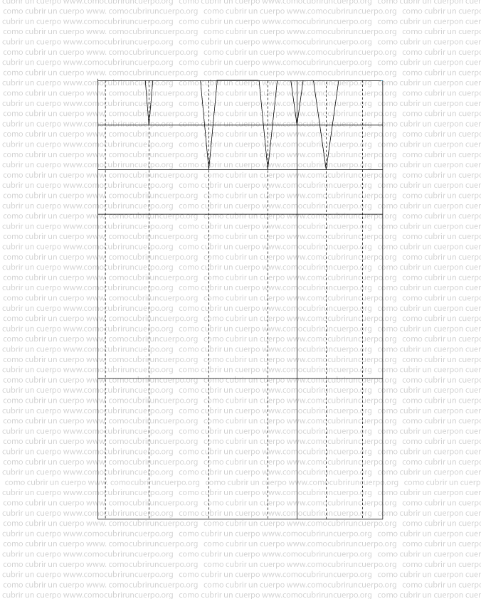 Alargamiento del patrón del faldón hasta el tobillo con prolongación de los centros de las pinzas hacia el bajo