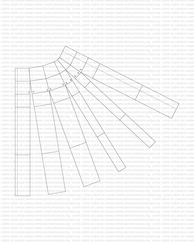 Unión de las piezas del faldón por los labios de las pinzas generando vuelo natural desde el vértice hasta el bajo