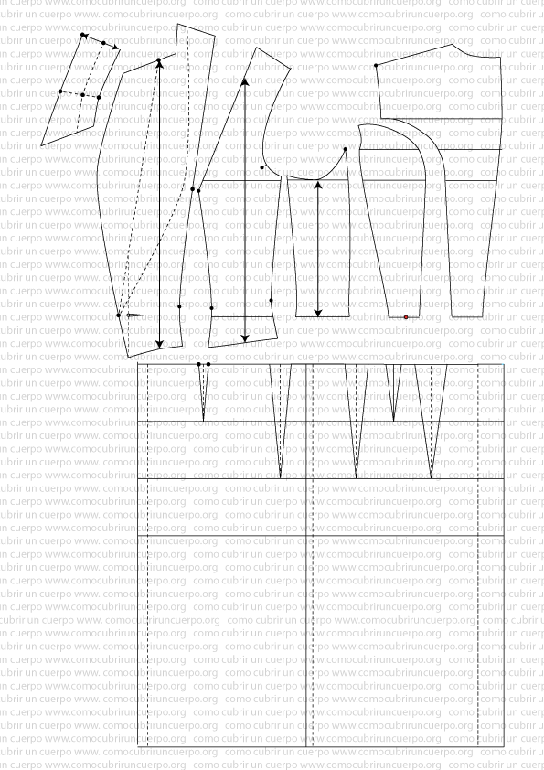 Modificación de las piezas del delantero al estilo Spencer como base para el frac femenino